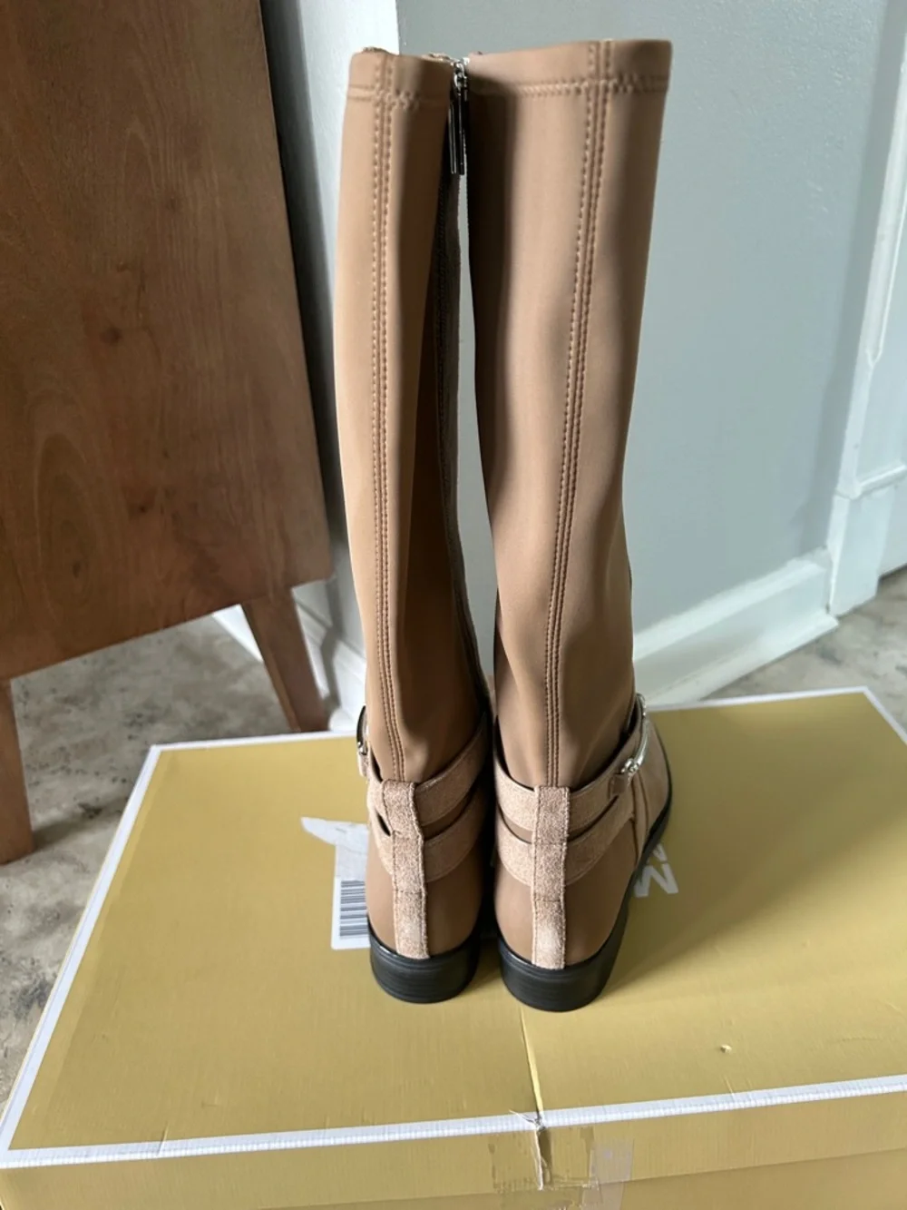 Michael Kors Carson flat‎ Tall Suede Riding Boots in Driftwood